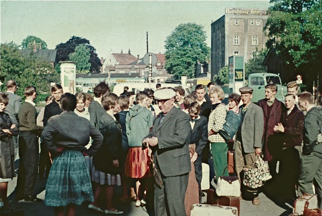 1962 Fahrt an den Rhein: Bahnhof Leer vor der Abreise